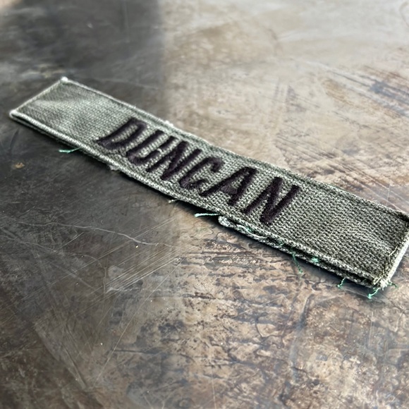 DUNCAN Embroidered Vintage ‘Army Green’ Military Name Tape Patch - Picture 6 of 9